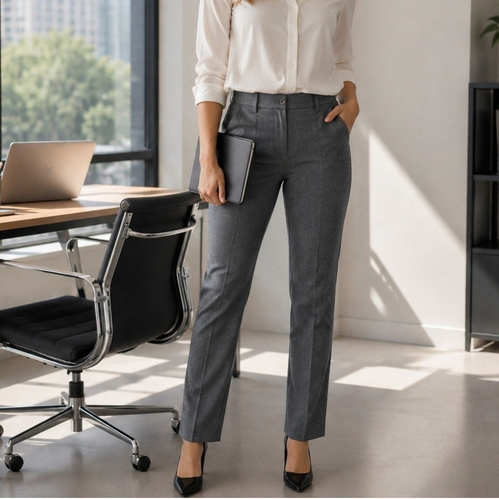 Tristan Dress Pants‎ Women 30 Grey Straight Leg Twill Made in Canada